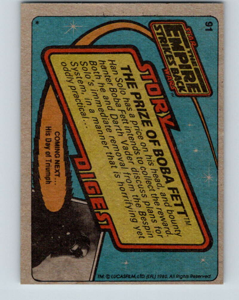 1980 Topps The Empire Strikes Back #91 The Prize of Boba Fett V43496