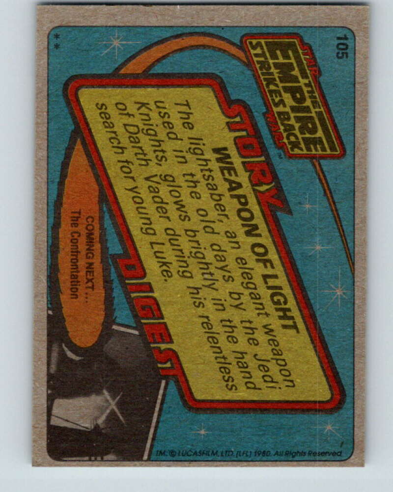 1980 Topps The Empire Strikes Back #105 Weapon of Light V43520