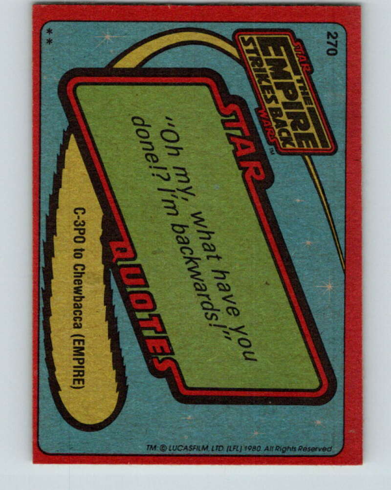 1980 Topps The Empire Strikes Back #270 R2-D2 V43611
