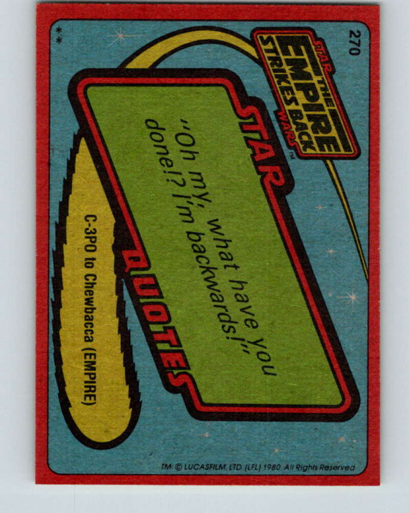 1980 Topps The Empire Strikes Back #270 R2-D2 V43612