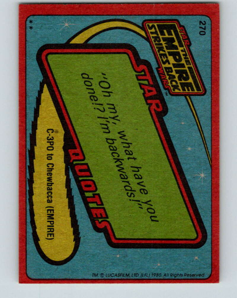 1980 Topps The Empire Strikes Back #270 R2-D2 V43613