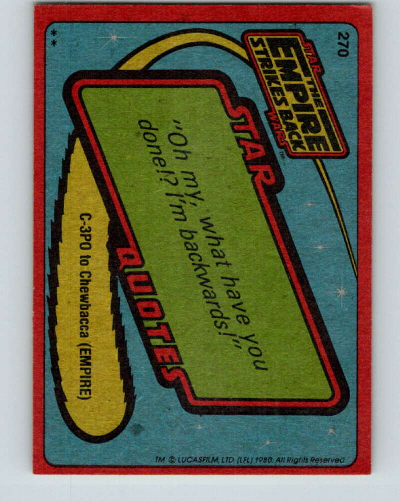 1980 Topps The Empire Strikes Back #270 R2-D2 V43614