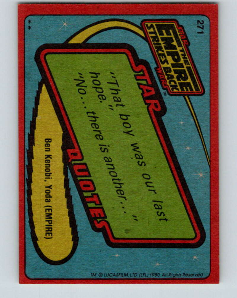 1980 Topps The Empire Strikes Back #271 Darth Vader V43616