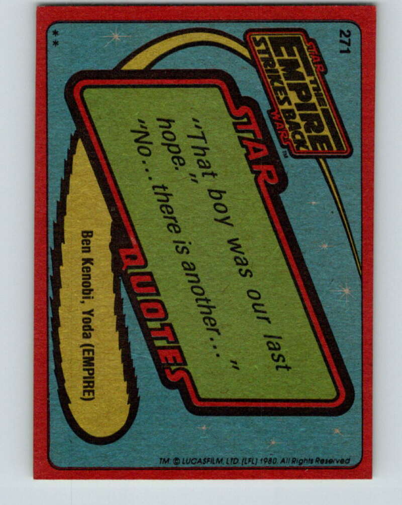 1980 Topps The Empire Strikes Back #271 Darth Vader V43617
