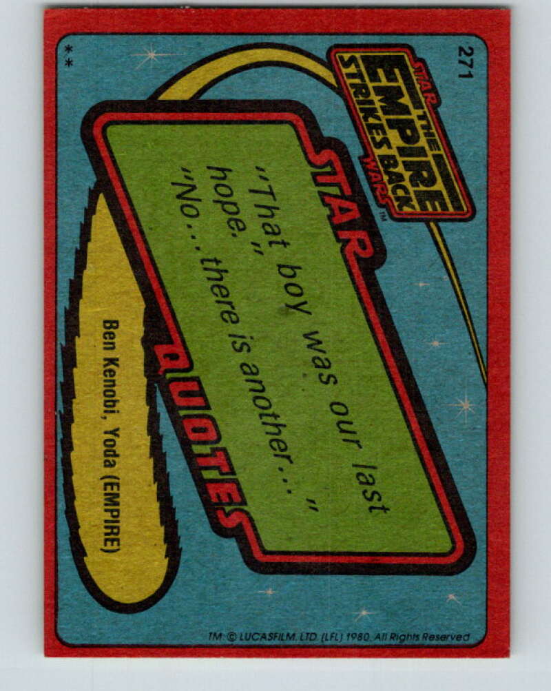 1980 Topps The Empire Strikes Back #271 Darth Vader V43619