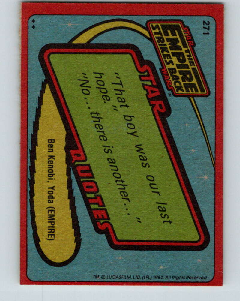 1980 Topps The Empire Strikes Back #271 Darth Vader V43620