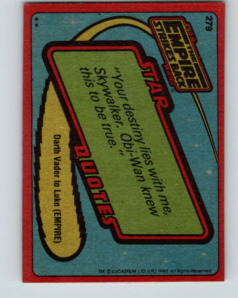 1980 Topps The Empire Strikes Back #279 Lando Calrissian V43665