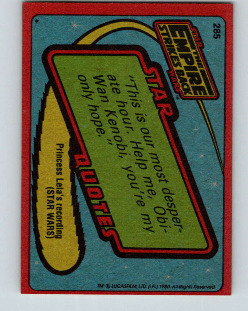 1980 Topps The Empire Strikes Back #285 Rebel Protocol Droids V43699