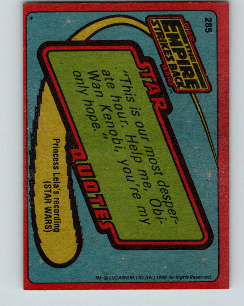 1980 Topps The Empire Strikes Back #285 Rebel Protocol Droids V43701