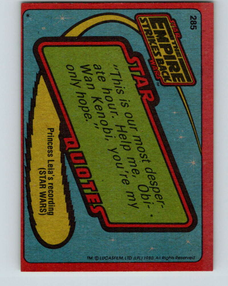 1980 Topps The Empire Strikes Back #285 Rebel Protocol Droids V43707