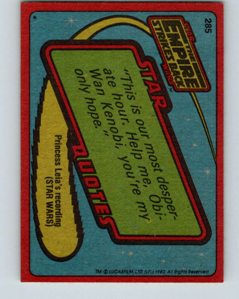 1980 Topps The Empire Strikes Back #285 Rebel Protocol Droids V43708