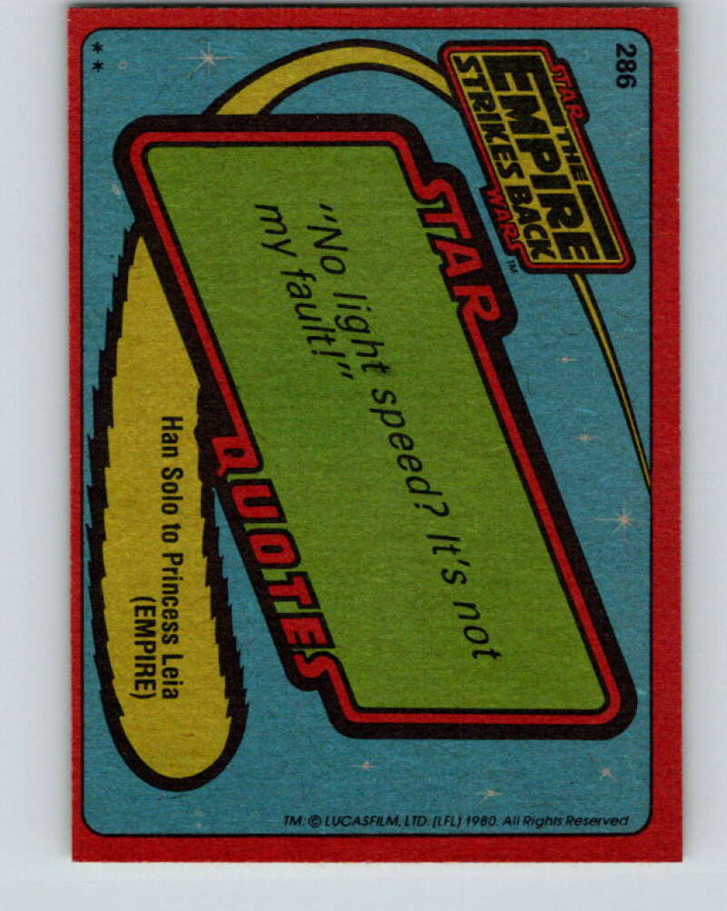 1980 Topps The Empire Strikes Back #286 Within the Hidden Base V43710