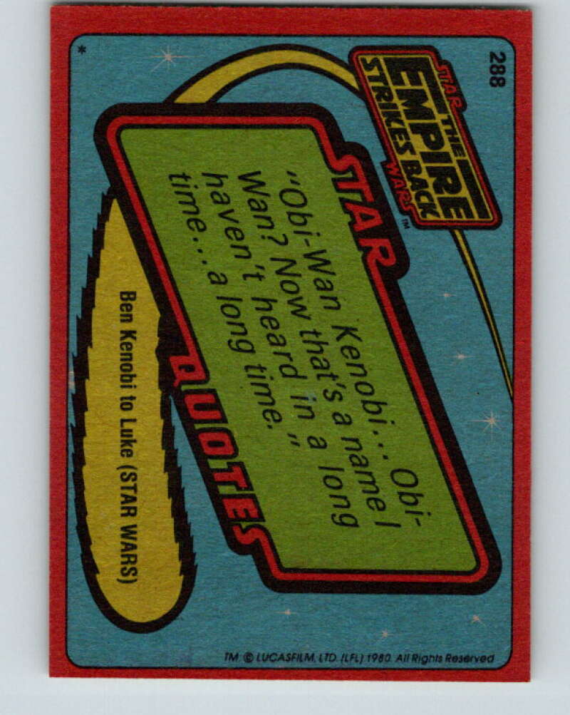 1980 Topps The Empire Strikes Back #288 Testing Carbon-Freezing V43718