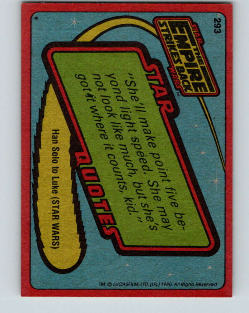 1980 Topps The Empire Strikes Back #293 hip Magnificent Rebel Stars V43748