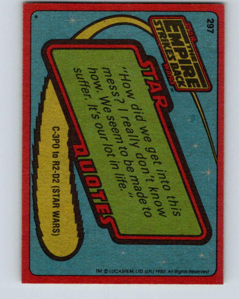 1980 Topps The Empire Strikes Back #297 Swamp Planet V43774