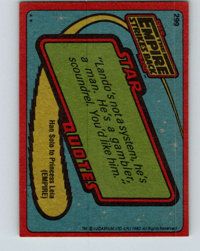 1980 Topps The Empire Strikes Back #299 Hostile World of Hoth V43781