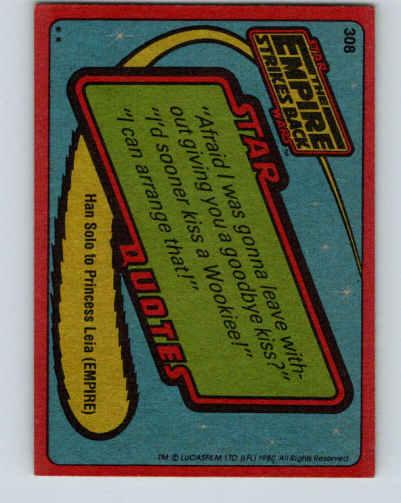 1980 Topps The Empire Strikes Back #308 The Wizard of Dagobah V43834
