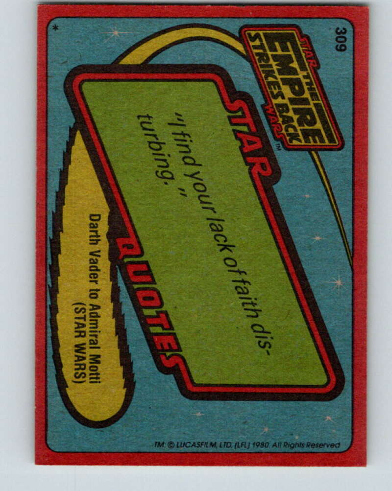1980 Topps The Empire Strikes Back #309 Emergency Repairs! V43839