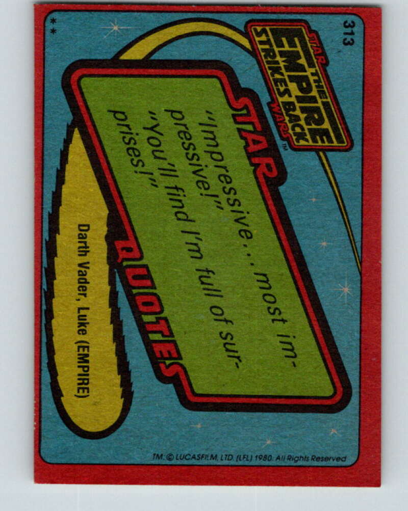 1980 Topps The Empire Strikes Back #313 In the Path of Danger! V43860