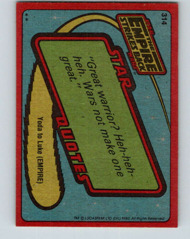 1980 Topps The Empire Strikes Back #314 The X-Wing Cockpit V43866