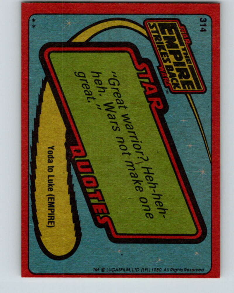1980 Topps The Empire Strikes Back #314 The X-Wing Cockpit V43870