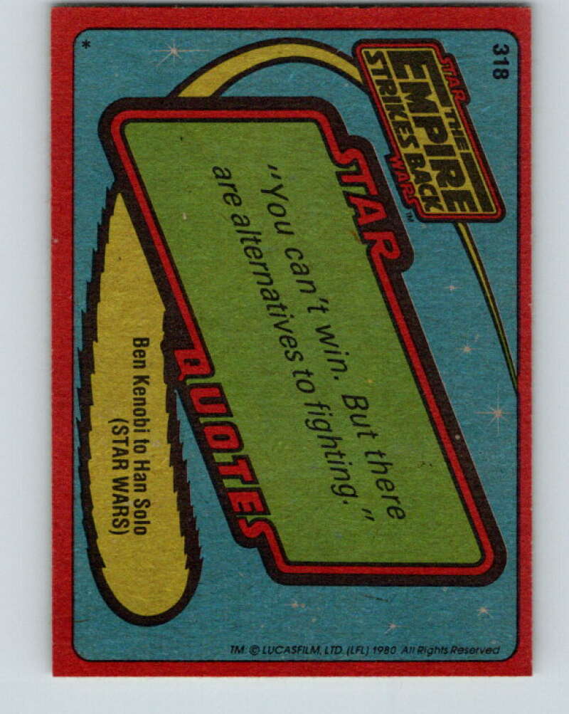 1980 Topps The Empire Strikes Back #318 The Ominous One V43890