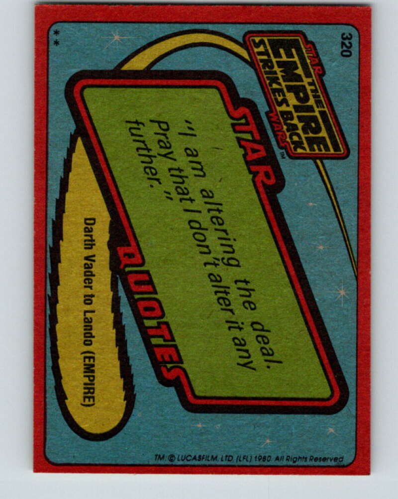 1980 Topps The Empire Strikes Back #320 He's Still Alive! V43904