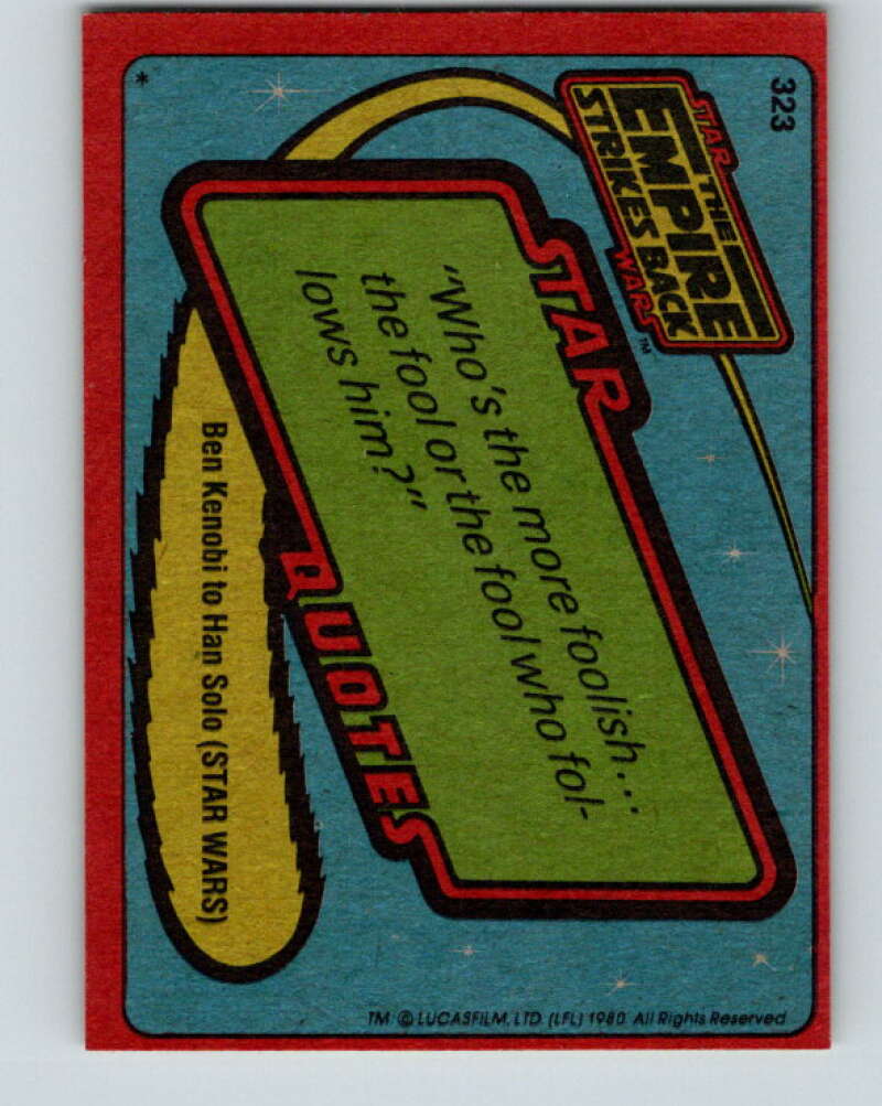 1980 Topps The Empire Strikes Back #323 Their Last Kiss? V43915