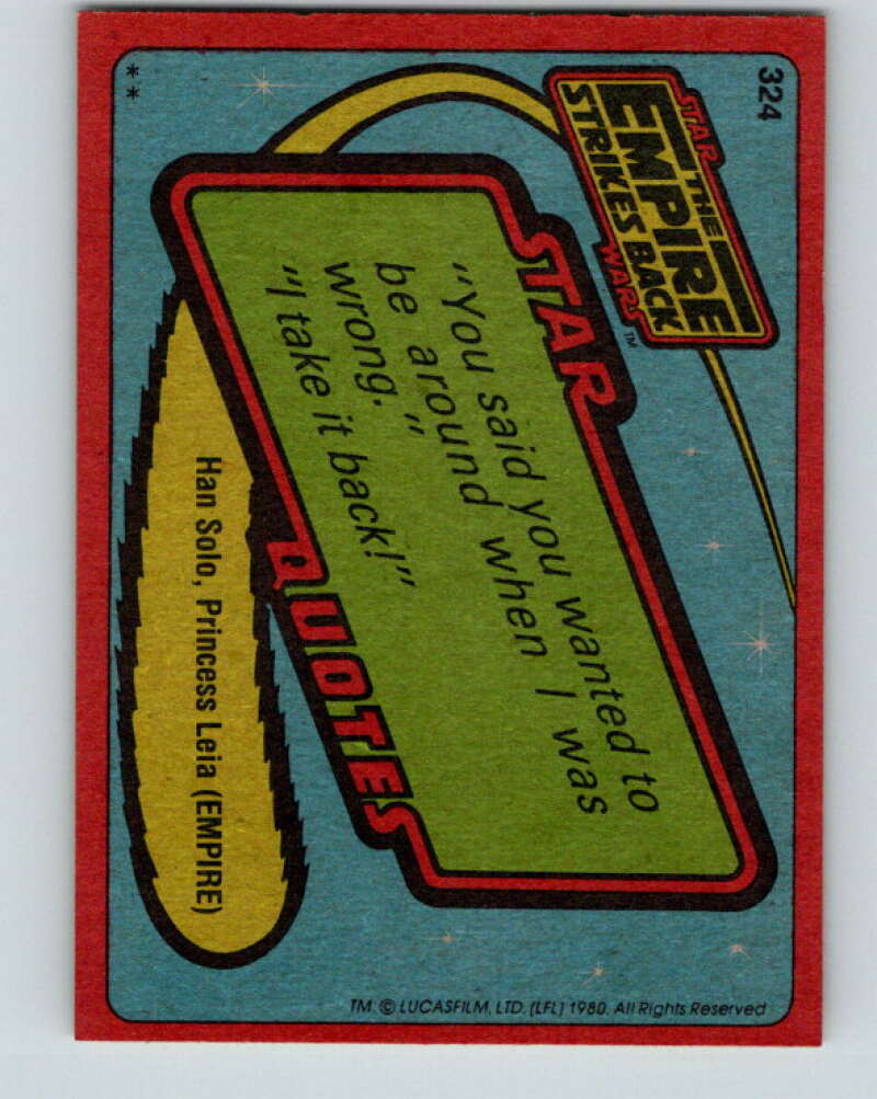 1980 Topps The Empire Strikes Back #324 Bounty Hunter IG-88 V43923