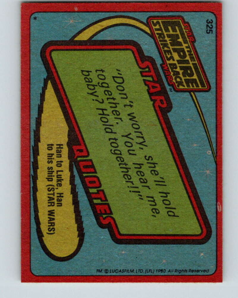 1980 Topps The Empire Strikes Back #325 The Icy Plains of Hoth V43924