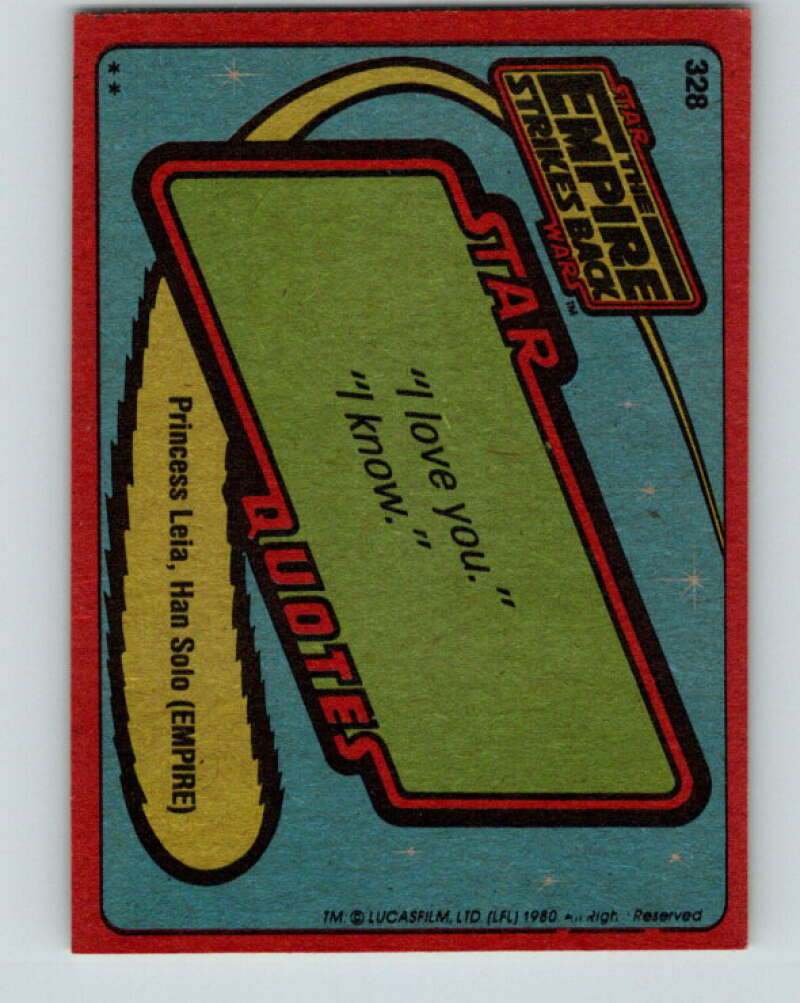 1980 Topps The Empire Strikes Back #328 Champions of Freedom V43944