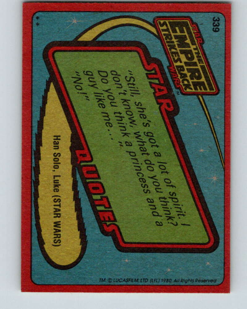 1980 Topps The Empire Strikes Back #339 Luke's Training V43996