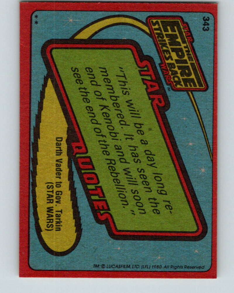 1980 Topps The Empire Strikes Back #343 Yoda's Home V44017
