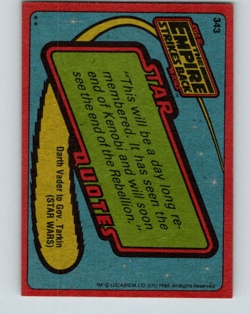 1980 Topps The Empire Strikes Back #343 Yoda's Home V44022