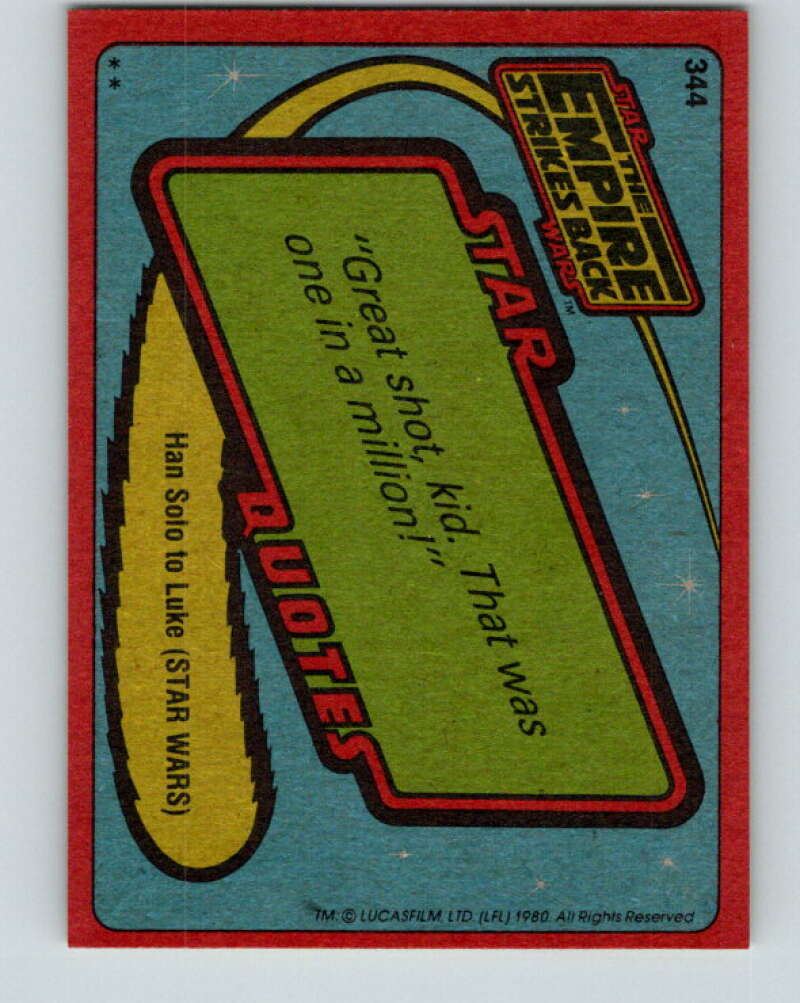 1980 Topps The Empire Strikes Back #344 Escape from Bespin V44023