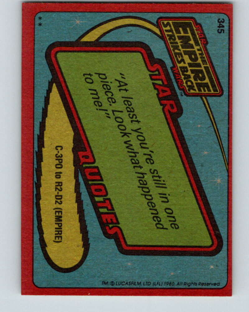 1980 Topps The Empire Strikes Back #345 Deadly Stompers V44028