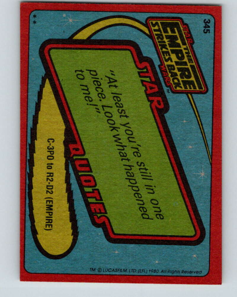 1980 Topps The Empire Strikes Back #345 Deadly Stompers V44031