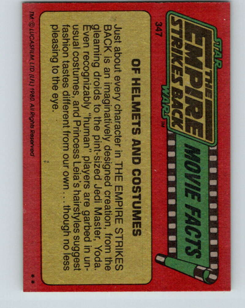 1980 Topps The Empire Strikes Back #347 Of Helmets and Costumes V44038