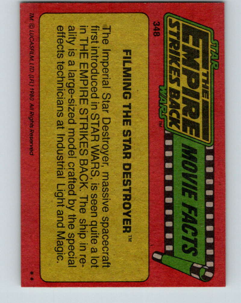 1980 Topps The Empire Strikes Back #348 Filming the Star Destroyer V44044