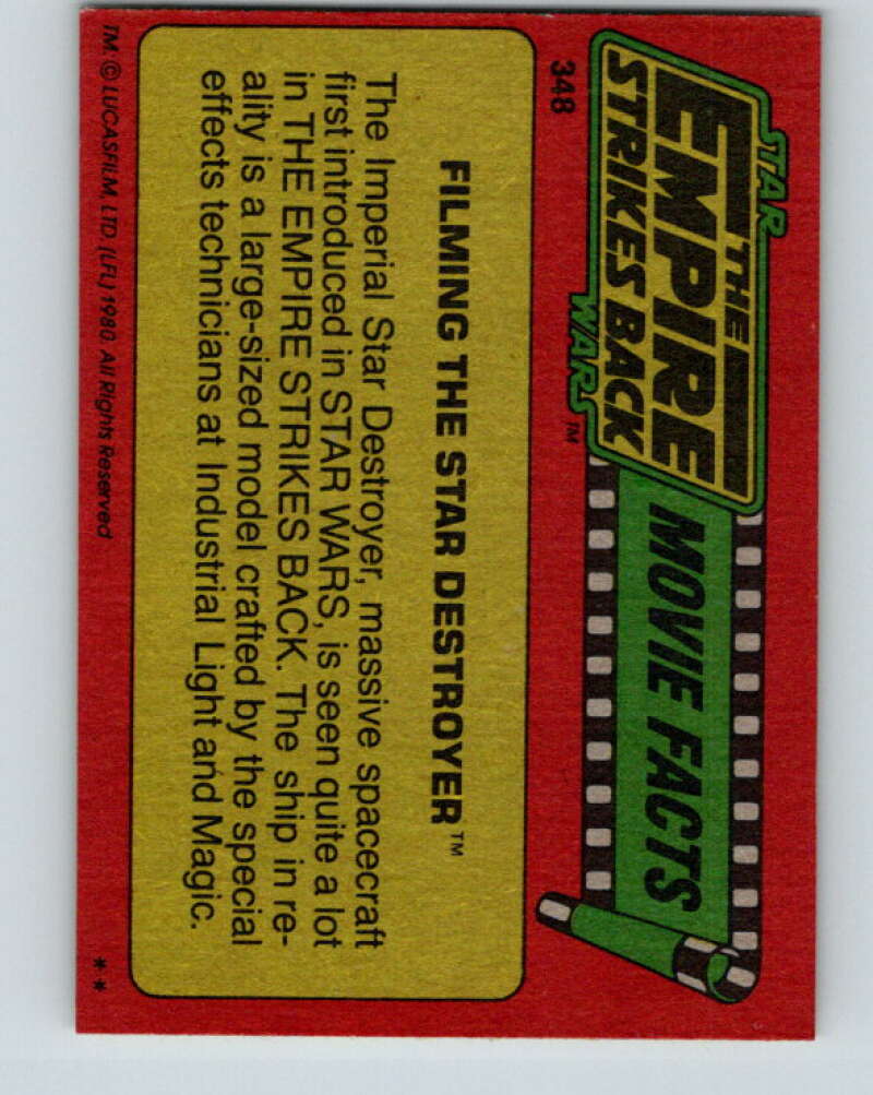 1980 Topps The Empire Strikes Back #348 Filming the Star Destroyer V44047