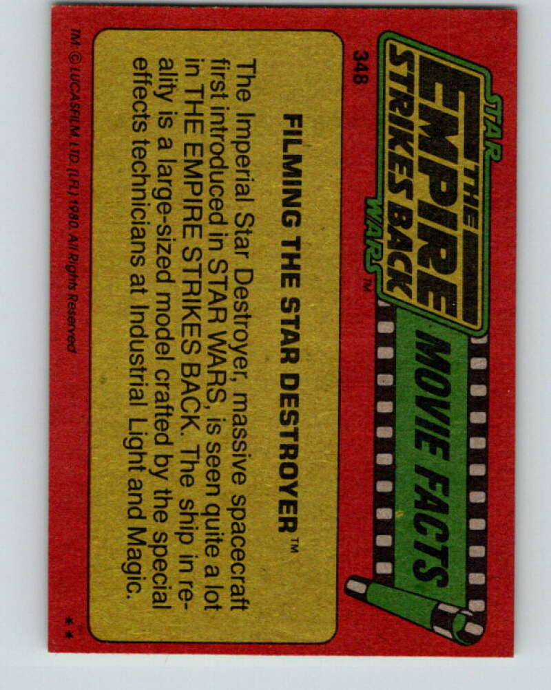 1980 Topps The Empire Strikes Back #348 Filming the Star Destroyer V44048