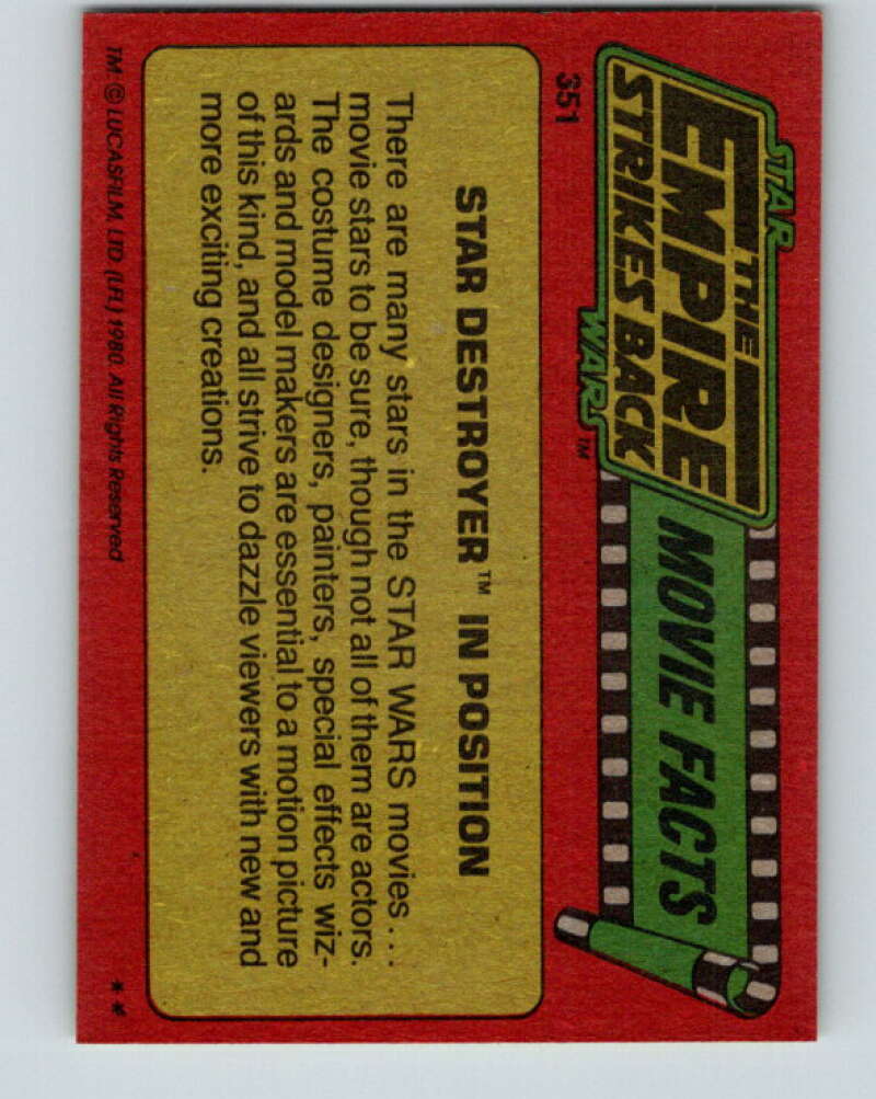 1980 Topps The Empire Strikes Back #351 Star Destroyer Model V44059