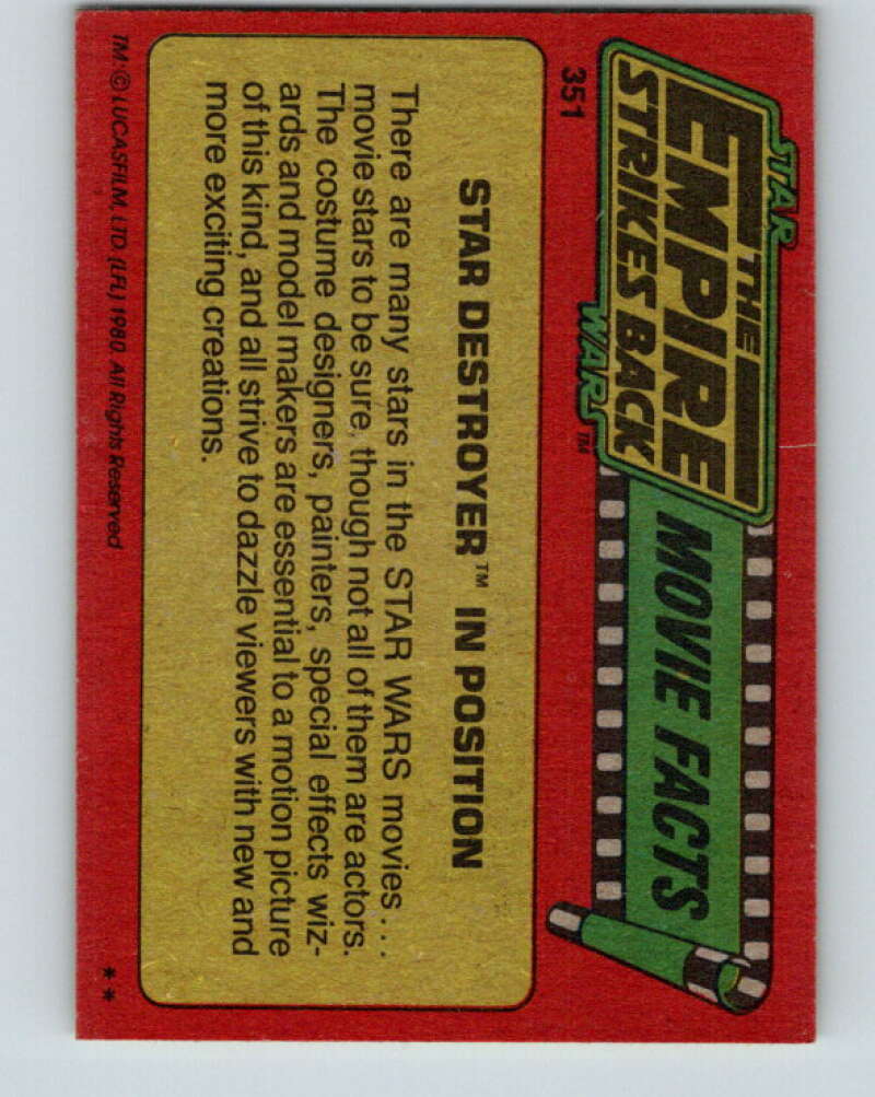 1980 Topps The Empire Strikes Back #351 Star Destroyer Model V44060