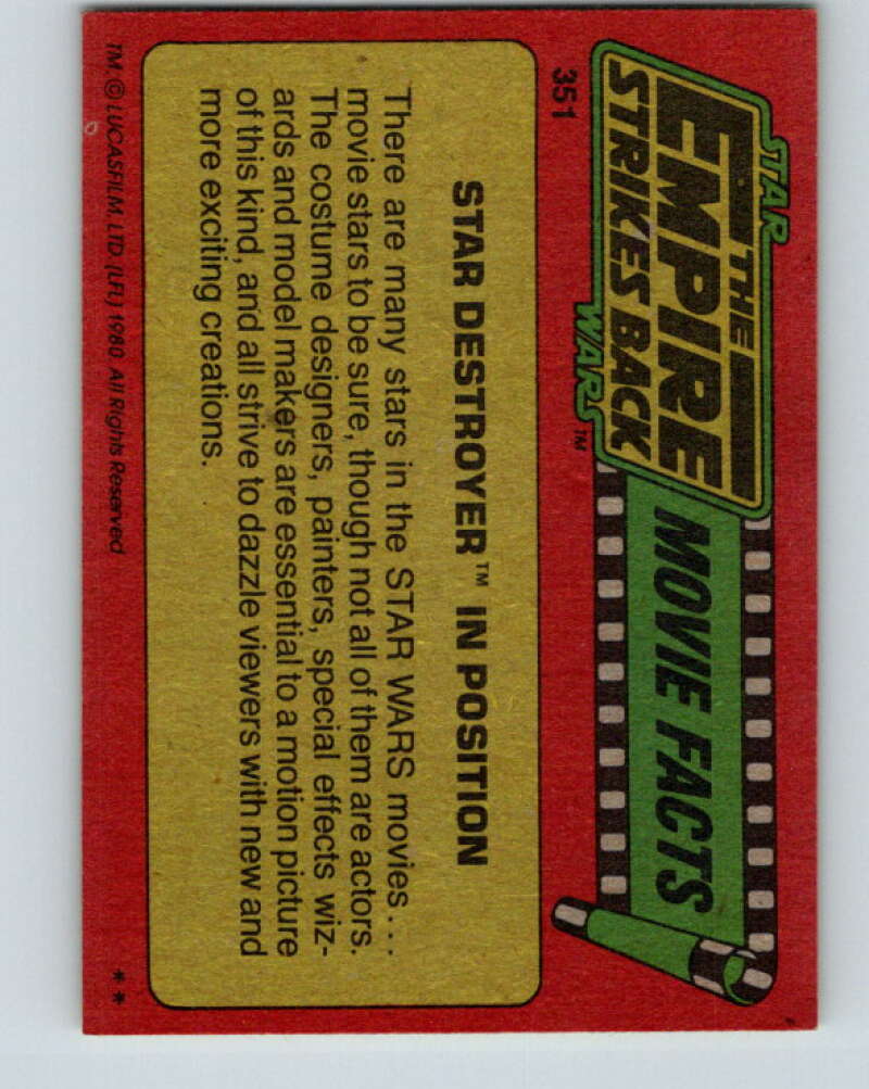 1980 Topps The Empire Strikes Back #351 Star Destroyer Model V44061