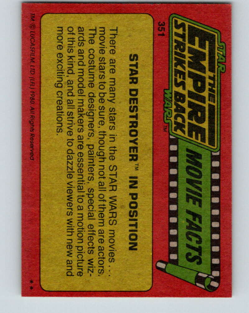 1980 Topps The Empire Strikes Back #351 Star Destroyer Model V44062