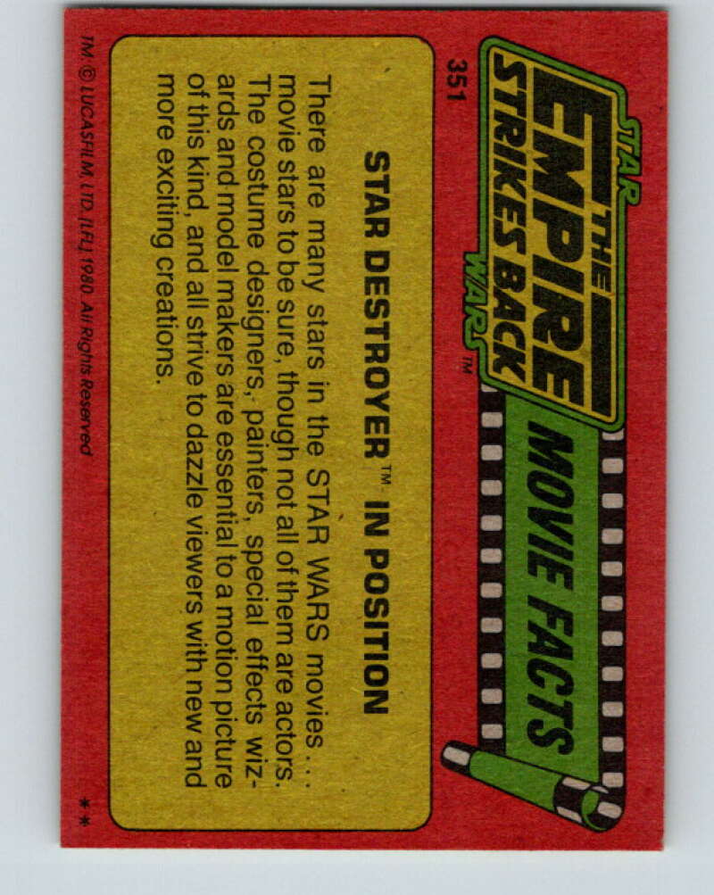 1980 Topps The Empire Strikes Back #351 Star Destroyer Model V44064