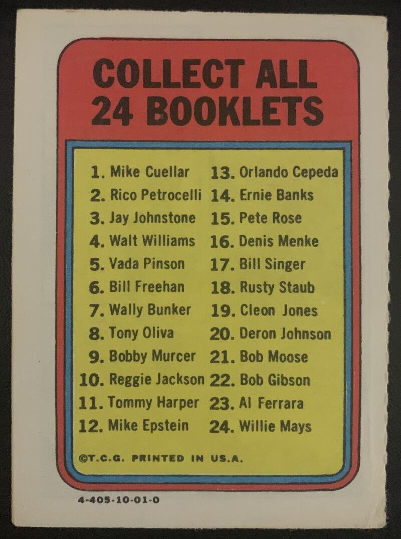1970 Topps/OPC MLB Baseball Booklets #8 The TONY OLIVA Story V44087