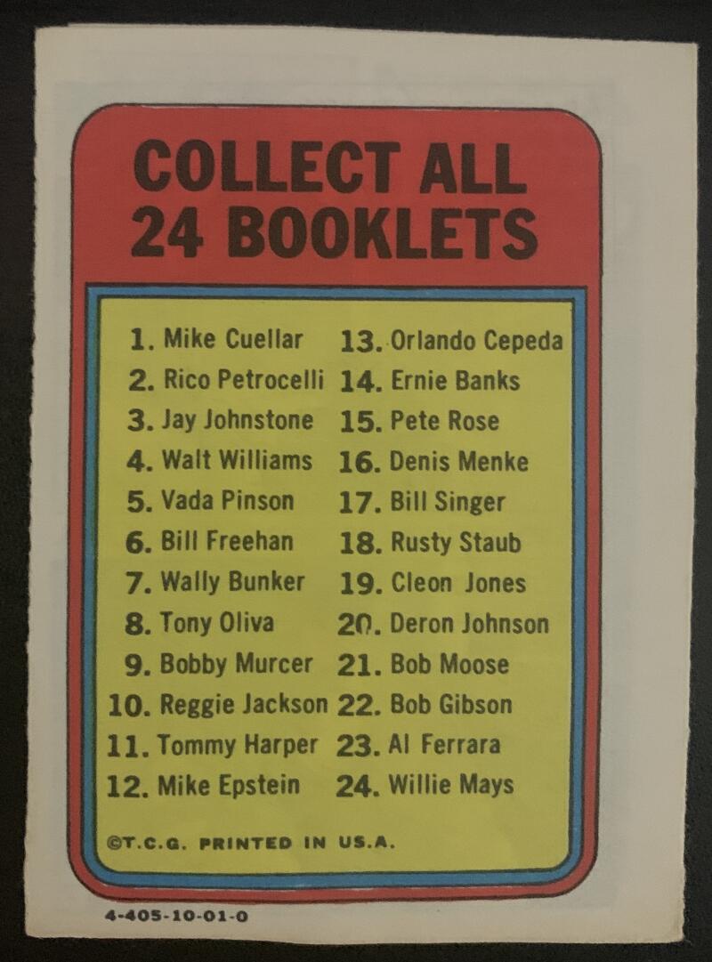 1970 Topps/OPC MLB Baseball Booklets #10 The REGGIE JACKSON Story V44089