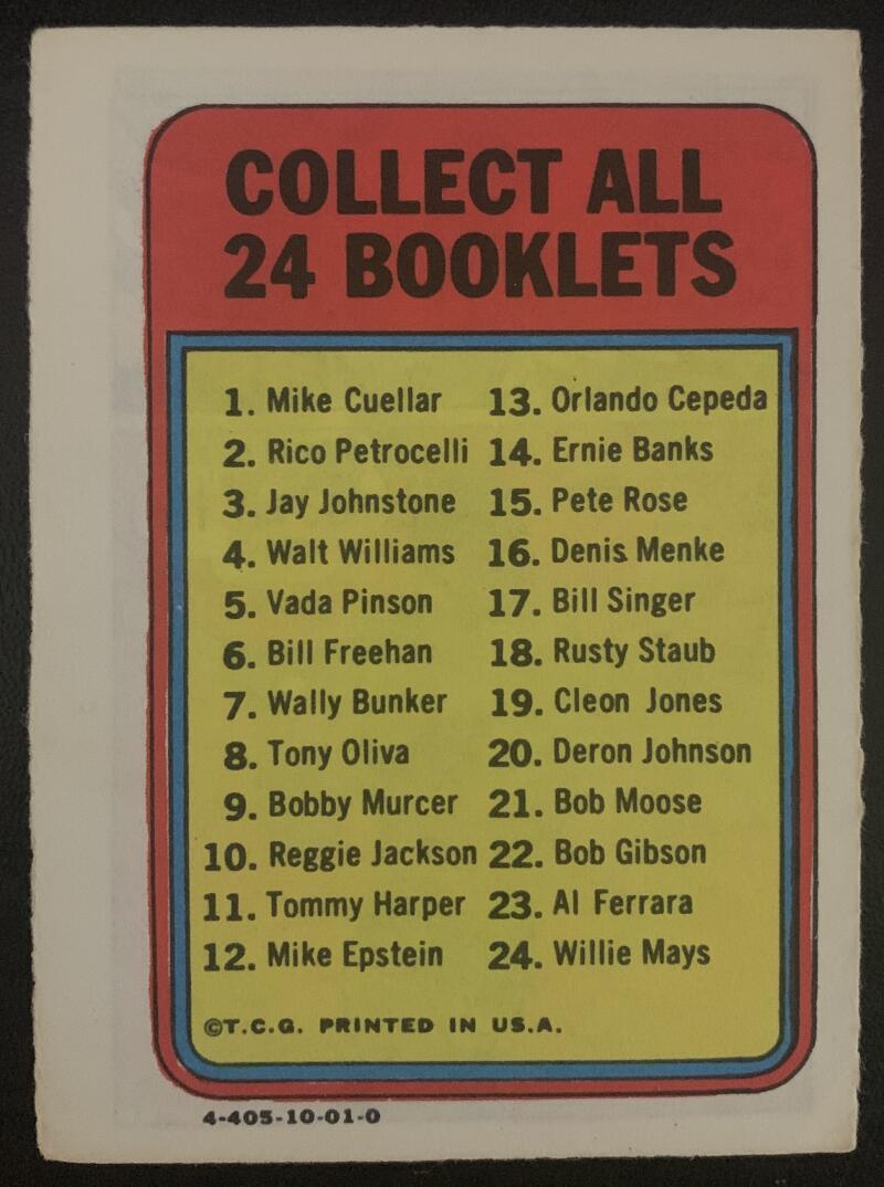 1970 Topps/OPC MLB Baseball Booklets #13 The ORLANDO CEPEDA Story V44093