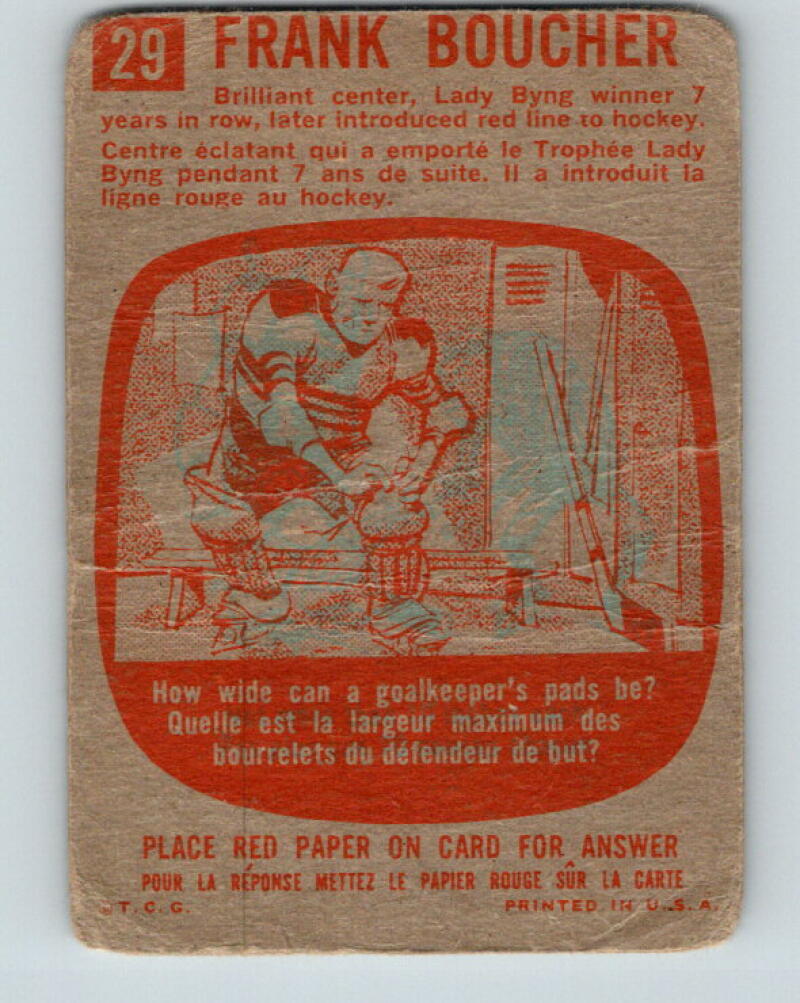 1960-61 Topps #29 Frank Boucher New York Rangers V44102